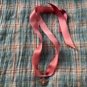 Sterling silver star with silk ribbon 🎀 necklace